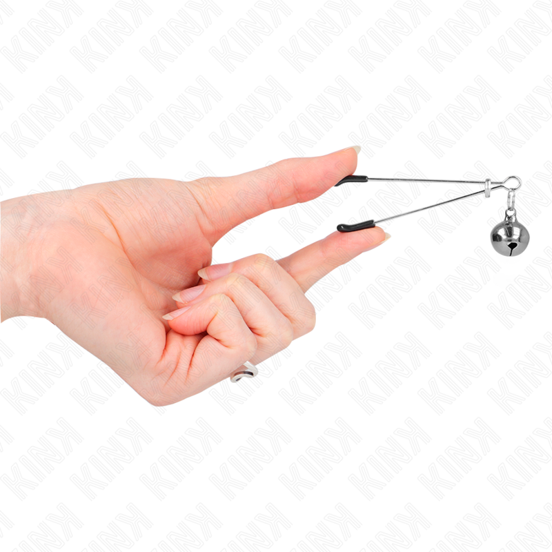 KINK - MORSETTI PER CAPEZZOLI SOTTILI CON CAMPANELLA IN ARGENTO 7 CM