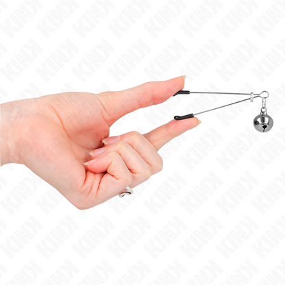 KINK - MORSETTI PER CAPEZZOLI SOTTILI CON CAMPANELLA IN ARGENTO 7 CM