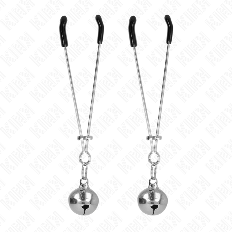 KINK - MORSETTI PER CAPEZZOLI SOTTILI CON CAMPANELLA IN ARGENTO 7 CM