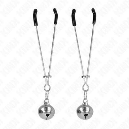 KINK - MORSETTI PER CAPEZZOLI SOTTILI CON CAMPANELLA IN ARGENTO 7 CM