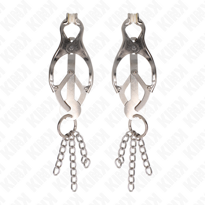 KINK - MORSETTI PER CAPEZZOLI IN STILE GIAPPONESE CON CATENE IN ARGENTO