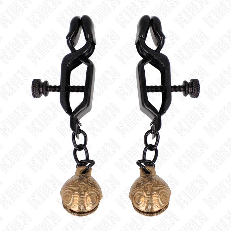 KINK - MORSETTI PER CAPEZZOLI PIATTI NERI CON CAMPANA 7 CM