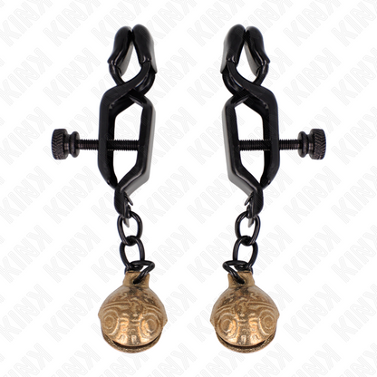 KINK - MORSETTI PER CAPEZZOLI PIATTI NERI CON CAMPANA 7 CM