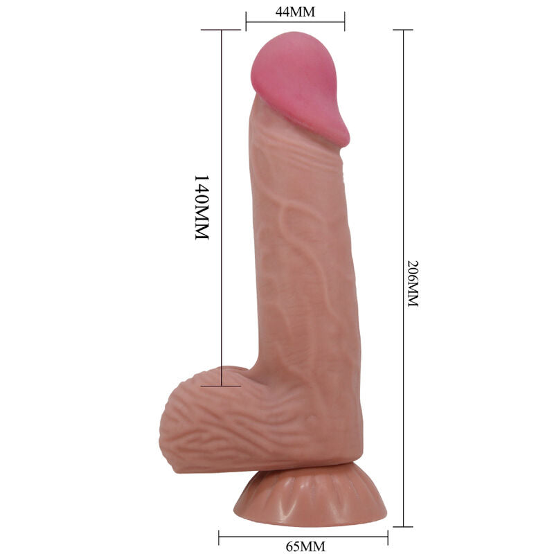 PRETTY LOVE - SERIE SLIDING SKIN DILDO REALISTICO CON VENTOSA SLIDING SKIN MARRONE 20,6 CM
