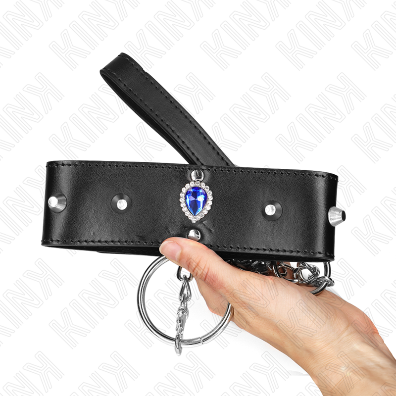 KINK - GUINZAGLIO 65 CM CON ROMBI BLU REGOLABILE 36-43 CM X 5 CM