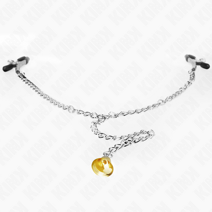 KINK - MORSETTI PER CAPEZZOLI CON CAMPANELLA DORATA E CATENA 30 CM