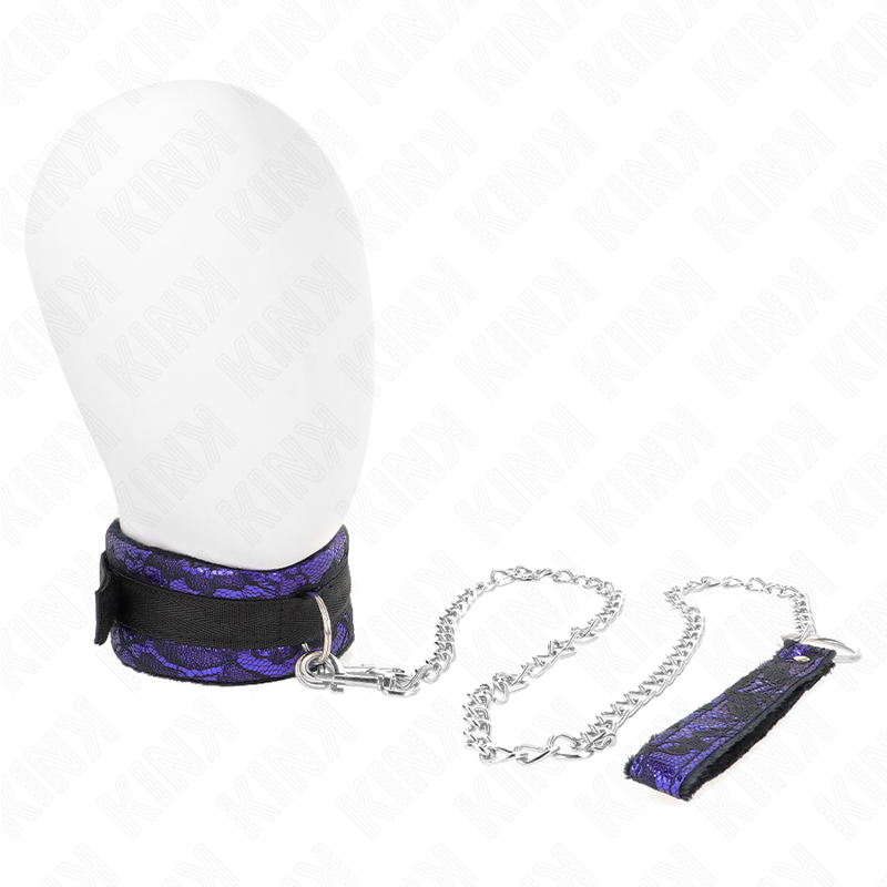 KINK - COLLARE CORTO IN PIZZO DI VELLUTO 105 CM CON BORDI IN NYLON 44 X 5,5 CM