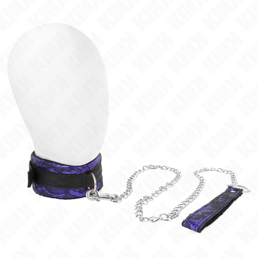 KINK - COLLARE CORTO IN PIZZO DI VELLUTO 105 CM CON BORDI IN NYLON 44 X 5,5 CM