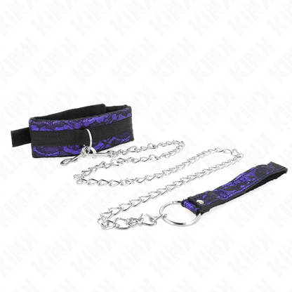 KINK - COLLARE CORTO IN PIZZO DI VELLUTO 105 CM CON BORDI IN NYLON 44 X 5,5 CM