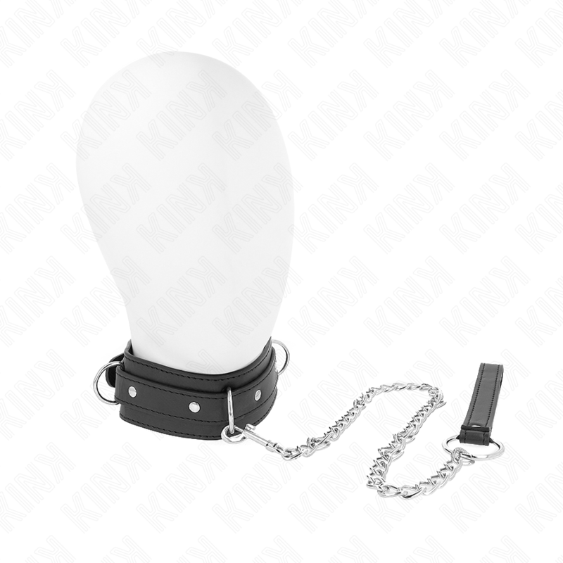 KINK - COLLARE CON GUINZAGLIO 65 CM 3 ANELLI MODELLO 1 REGOLABILE 38-49 CM X 5 CM