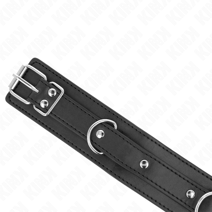 KINK - COLLARE CON GUINZAGLIO 65 CM 3 ANELLI MODELLO 1 REGOLABILE 38-49 CM X 5 CM