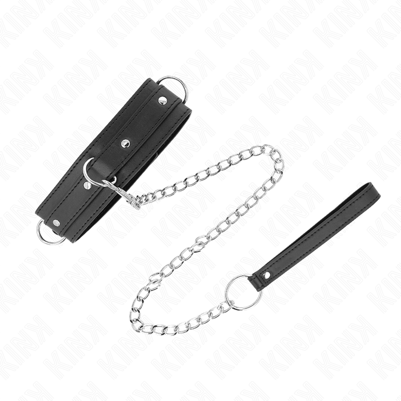 KINK - COLLARE CON GUINZAGLIO 65 CM 3 ANELLI MODELLO 1 REGOLABILE 38-49 CM X 5 CM