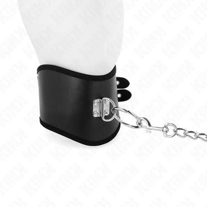 KINK - COLLARE CON GUINZAGLIO 65 CM DI LARGHEZZA NERO REGOLABILE 40-55 CM X 10 CM