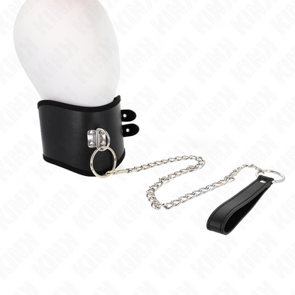 KINK - COLLARE CON GUINZAGLIO 65 CM DI LARGHEZZA NERO REGOLABILE 40-55 CM X 10 CM