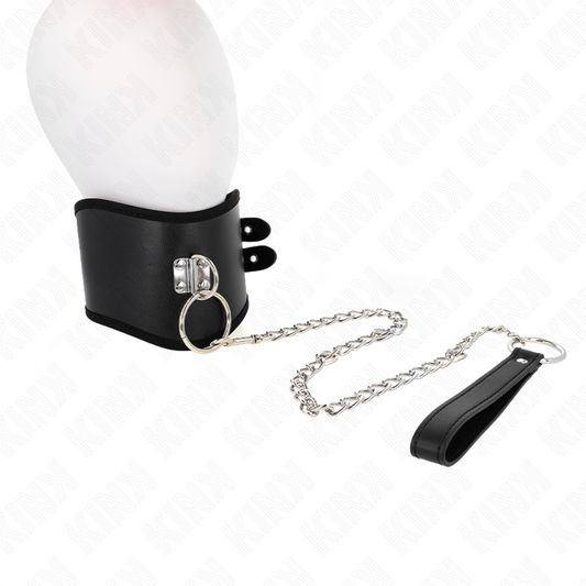 KINK - COLLARE CON GUINZAGLIO 65 CM DI LARGHEZZA NERO REGOLABILE 40-55 CM X 10 CM