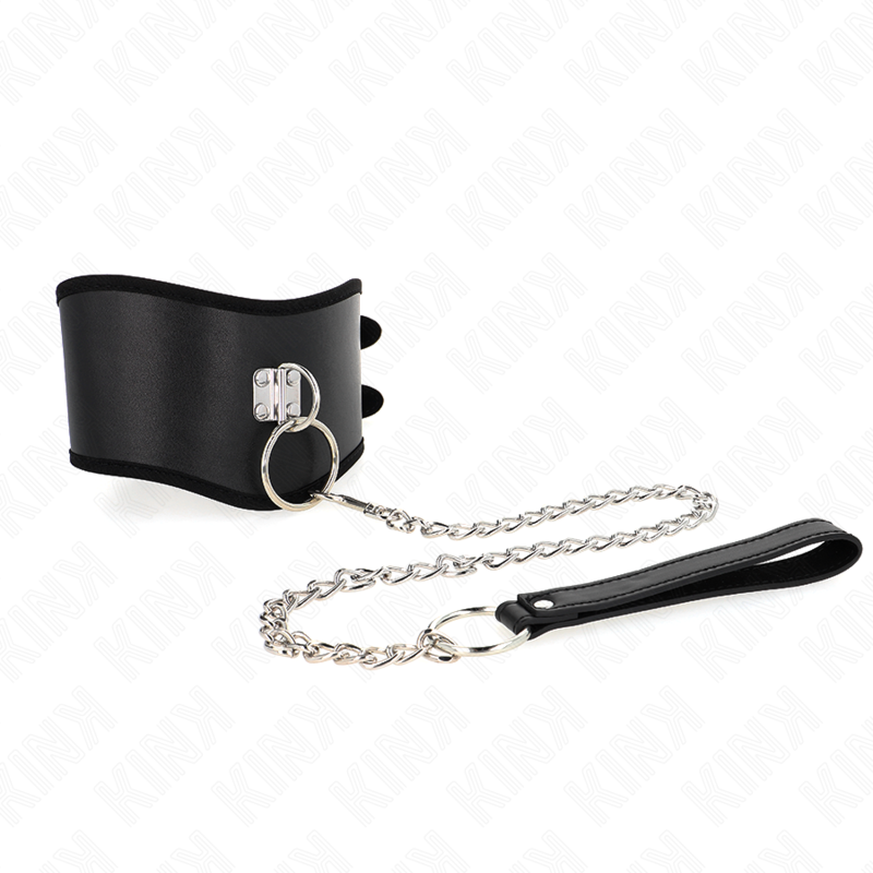 KINK - COLLARE CON GUINZAGLIO 65 CM DI LARGHEZZA NERO REGOLABILE 40-55 CM X 10 CM