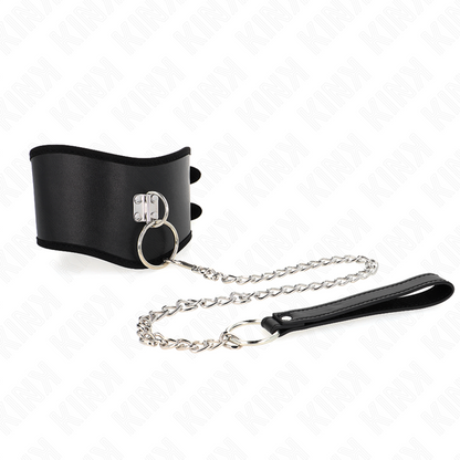 KINK - COLLARE CON GUINZAGLIO 65 CM DI LARGHEZZA NERO REGOLABILE 40-55 CM X 10 CM