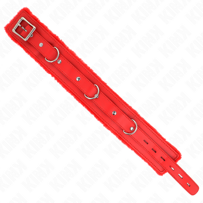 KINK - COLLARE CON GUINZAGLIO ROSSO 65 CM REGOLABILE 36-42 CM X 5,5 CM