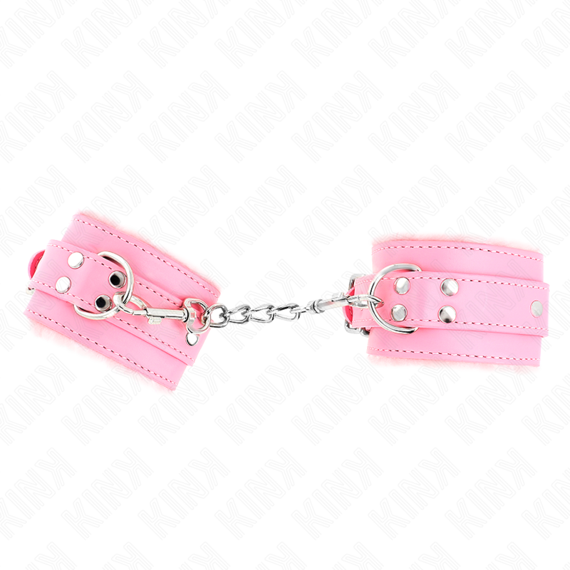 KINK - BRACCIALETTI FODERATI ROSA CON CINTURINO ROSA REGOLABILE 20-29 CM X 5,5 CM
