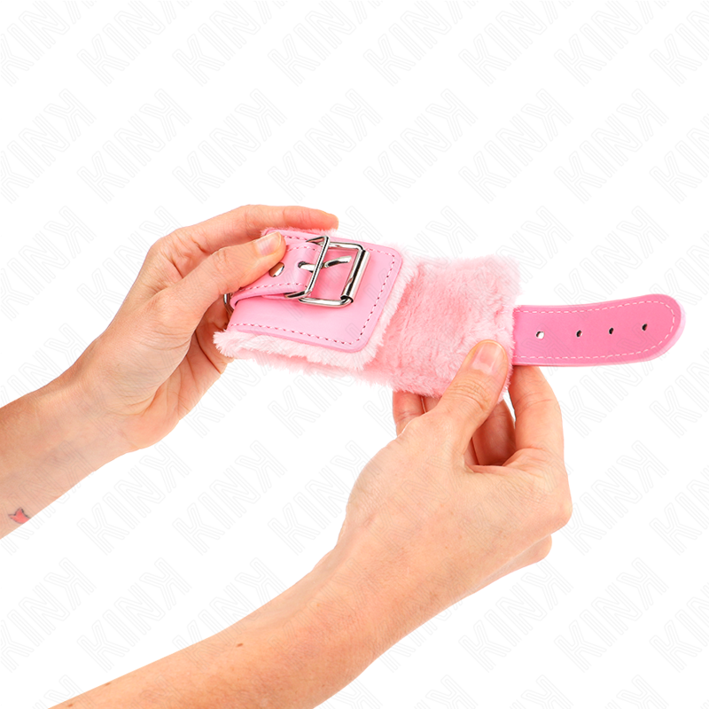 KINK - BRACCIALETTI FODERATI ROSA CON CINTURINO ROSA REGOLABILE 20-29 CM X 5,5 CM