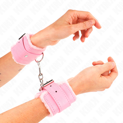 KINK - BRACCIALETTI FODERATI ROSA CON CINTURINO ROSA REGOLABILE 20-29 CM X 5,5 CM