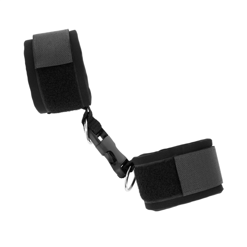 KINK - BRACCIALETTI IN NEOPRENE CON CHIUSURA REGOLABILE A GANCIO NERO 22-34 CM