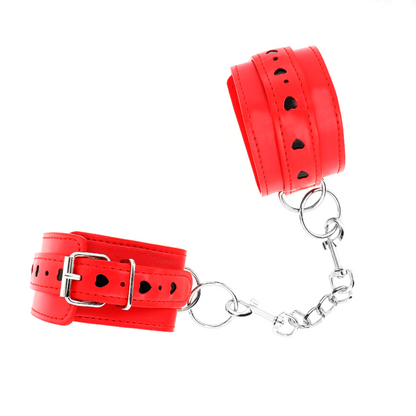 KINK - BRACCIALETTI ROSSI CON INSERTO CUORE NERO REGOLABILI 21-28 CM X 5,5 CM