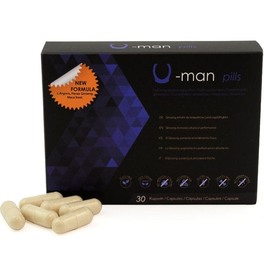 500 COSMETICI - U-MAN AUMENTO DELLE DIMENSIONI DEL PENE E DELLA POTENZA SESSUALE - 30 CAPSULE
