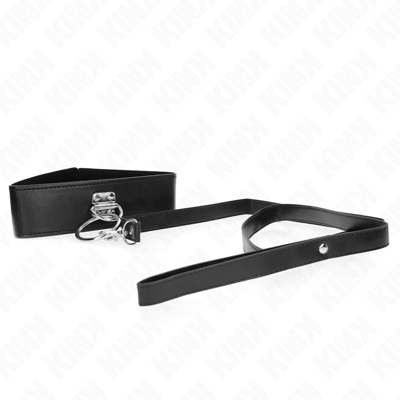 KINK - COLLARE CON BORCHIE DA 116 CM E GUINZAGLIO IN SIMILPELLE DA 50 X 5 CM