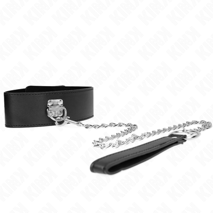 KINK - COLLARE CON GUINZAGLIO 65 CM DI LARGHEZZA NERO REGOLABILE 33,5-41 CM X 5 CM