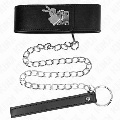 KINK - COLLARE CON GUINZAGLIO 65 CM DI LARGHEZZA NERO REGOLABILE 33,5-41 CM X 5 CM