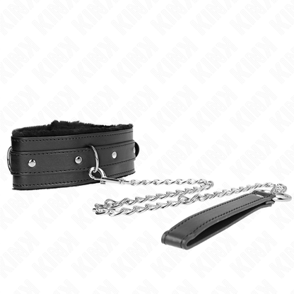 KINK - COLLARE REGOLABILE NERO DA 65 CM CON GUINZAGLIO E RESTRIZIONI 36-42 CM X 5,5 CM