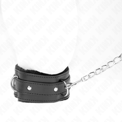 KINK - COLLARE REGOLABILE NERO DA 65 CM CON GUINZAGLIO E RESTRIZIONI 36-42 CM X 5,5 CM