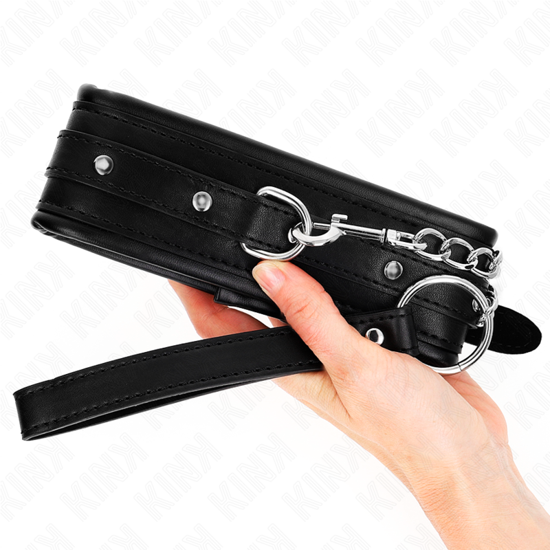 KINK - COLLARE CON GUINZAGLIO 65 CM FIBBIA LUCIDA 48,5 CM X 5,3 CM