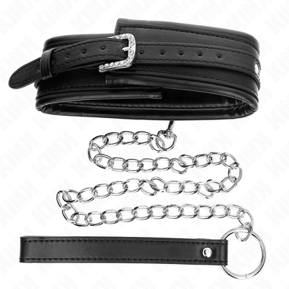KINK - COLLARE CON GUINZAGLIO 65 CM FIBBIA LUCIDA 48,5 CM X 5,3 CM