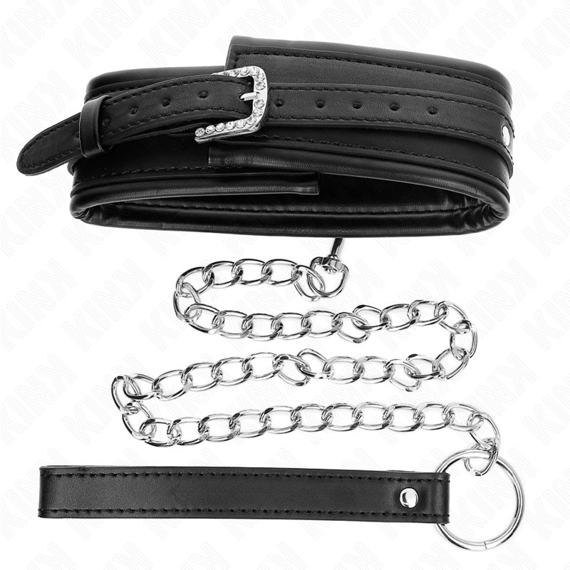 KINK - COLLARE CON GUINZAGLIO 65 CM FIBBIA LUCIDA 48,5 CM X 5,3 CM
