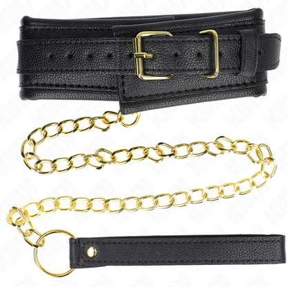 KINK - COLLARE IN SPUGNA SIMILPELLE CON GUINZAGLIO MODELLO 1 REGOLABILE 37-54 CM X 3 CM
