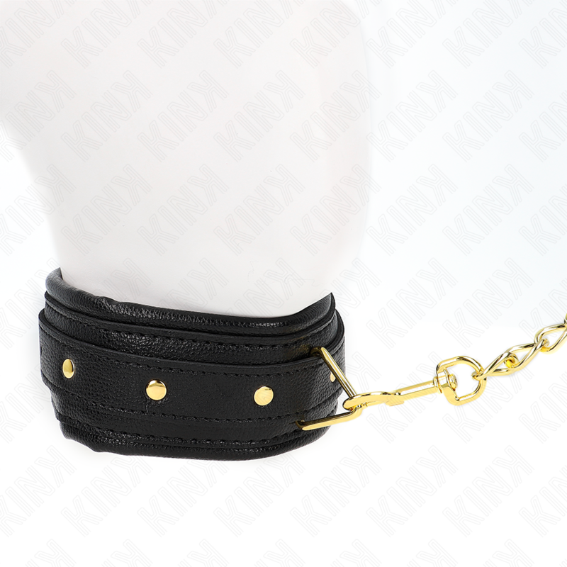 KINK - COLLARE IN SPUGNA SIMILPELLE CON GUINZAGLIO MODELLO 1 REGOLABILE 37-54 CM X 3 CM