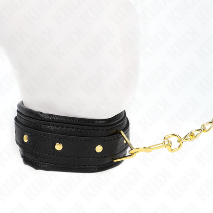 KINK - COLLARE IN SPUGNA SIMILPELLE CON GUINZAGLIO MODELLO 1 REGOLABILE 37-54 CM X 3 CM
