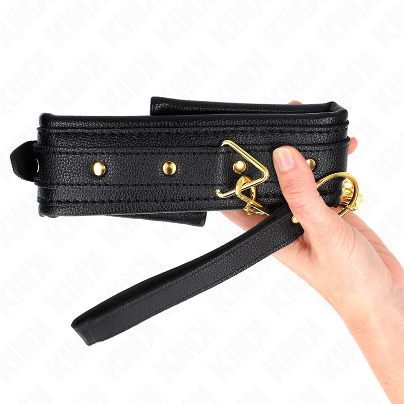 KINK - COLLARE IN SPUGNA SIMILPELLE CON GUINZAGLIO MODELLO 1 REGOLABILE 37-54 CM X 3 CM