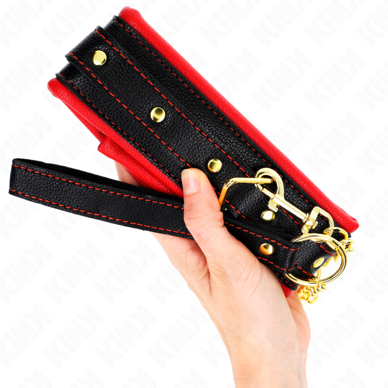 KINK - COLLARE IN SPUGNA SIMILPELLE CON GUINZAGLIO MODELLO 2 REGOLABILE 37-54 CM X 3 CM