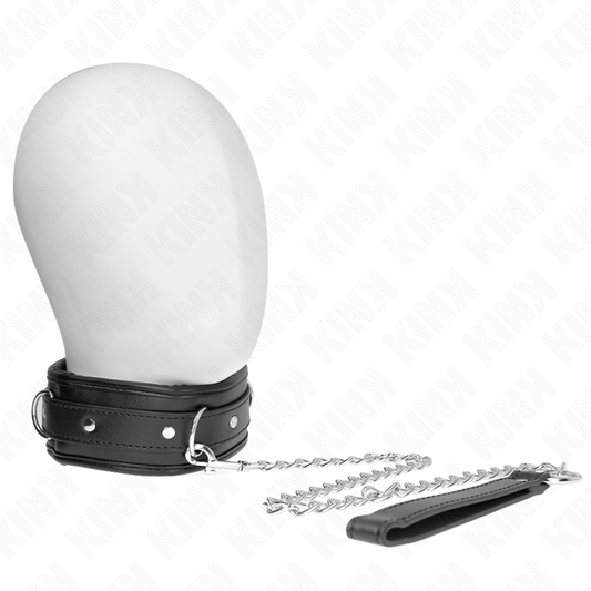 KINK - COLLARE IN SPUGNA SIMILPELLE CON GUINZAGLIO MODELLO 3 REGOLABILE 37-54 CM X 3 CM