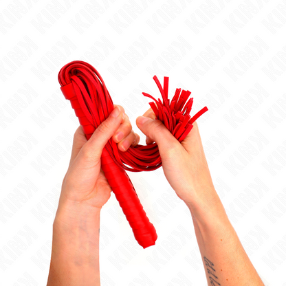 KINK - FRUSTA CON MANICO ROSSO TESTURIZZATO 48,5 CM