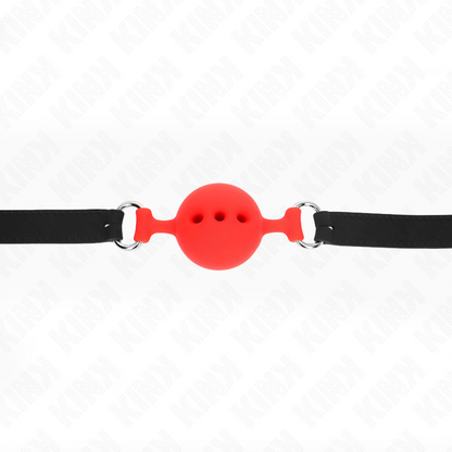 KINK - BAVAGLIO 55 x 2 CM PALLA 4,5 CM PIENO SILICONE TAGLIA M ROSSO REGOLABILE 35-51 CM