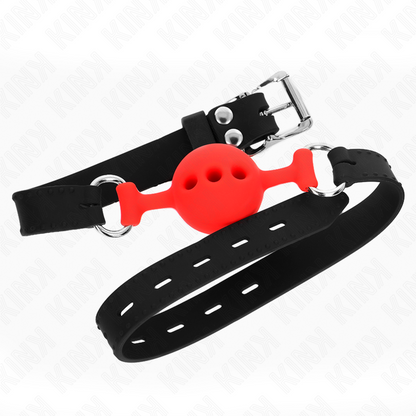 KINK - BAVAGLIO 55 x 2 CM PALLA 4 CM PIENO SILICONE TAGLIA S ROSSO REGOLABILE 35-51 CM