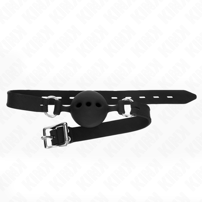 KINK - BAVAGLIO 55 x 2 CM PALLA 5 CM PIENO SILICONE TAGLIA L NERO REGOLABILE 35-51 CM