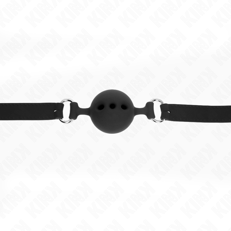 KINK - BAVAGLIO 55 x 2 CM PALLA 5 CM PIENO SILICONE TAGLIA L NERO REGOLABILE 35-51 CM