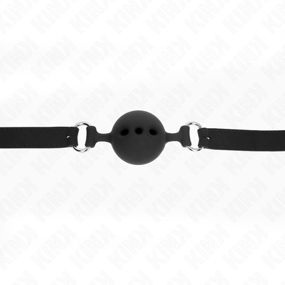KINK - BAVAGLIO 55 x 2 CM PALLA 5 CM PIENO SILICONE TAGLIA L NERO REGOLABILE 35-51 CM