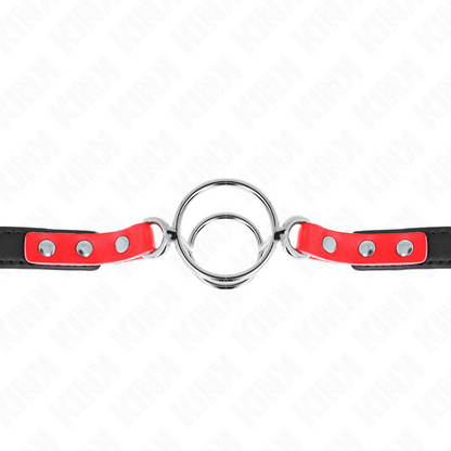 KINK - BAVAGLIO MULTI-O-RING 4 / 4,8 CM ROSSO REGOLABILE 38 X 56 CM