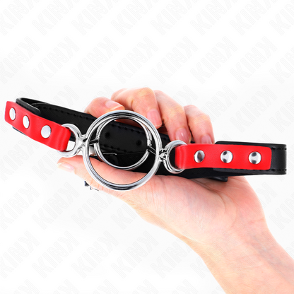 KINK - BAVAGLIO MULTI-O-RING 4 / 4,8 CM ROSSO REGOLABILE 38 X 56 CM